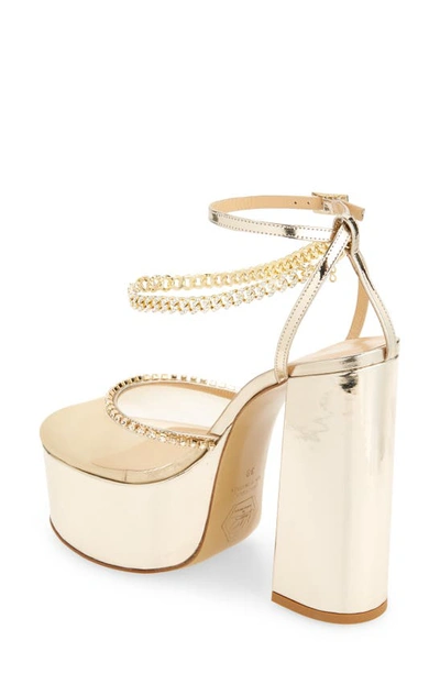 Shop Nalebe Stellar Crystal Mesh Platform Sandal In Gold Mirror