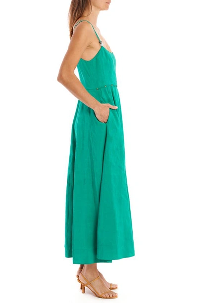 Shop La Ligne X Don't Let Disco Beaded A-line Dress In Kelly Green