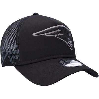 Shop New Era X Alpha Industries Black New England Patriots A-frame 9forty Trucker Snapback Hat