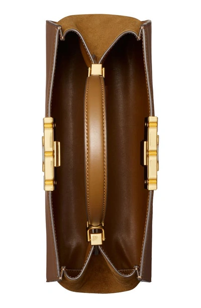 Tory Burch Eleanor Leather Satchel In Moose
