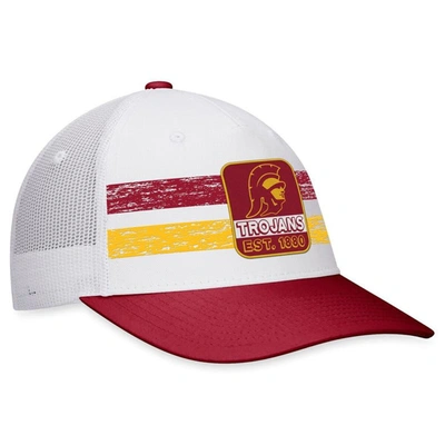Shop Top Of The World White/cardinal Usc Trojans Retro Fade Snapback Hat