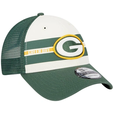 Lids Green Bay Packers New Era Team Stripe Trucker 9FORTY Snapback Hat -  Cream/Green