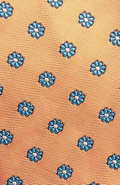 Shop David Donahue Neat Floral Silk Tie In Orange