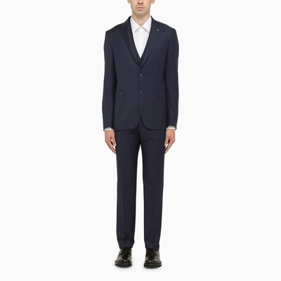 Shop Tagliatore Blue Single-breasted Wool Suit