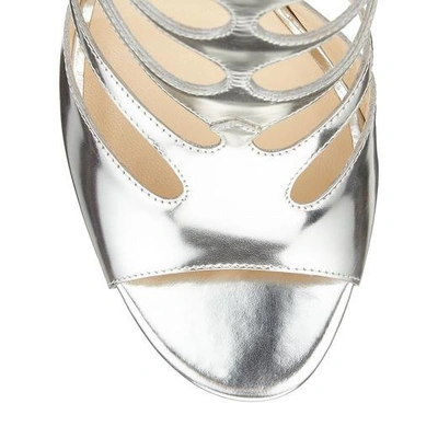 Shop Jimmy Choo Ren 100 Silver Mirror Leather Sandals