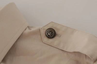 Shop Dolce & Gabbana Beige Poplin Safari Fitted Pocket Collared Women's Shirt