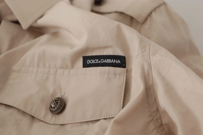 Shop Dolce & Gabbana Beige Poplin Safari Fitted Pocket Collared Women's Shirt