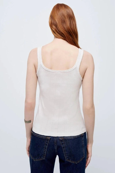 Shop Re/done Pointelle Tank In Vintage White