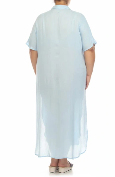 Boho Me Maxi Shirtdress In Chambray
