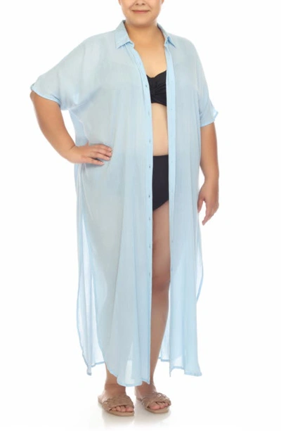 Boho Me Maxi Shirtdress In Chambray