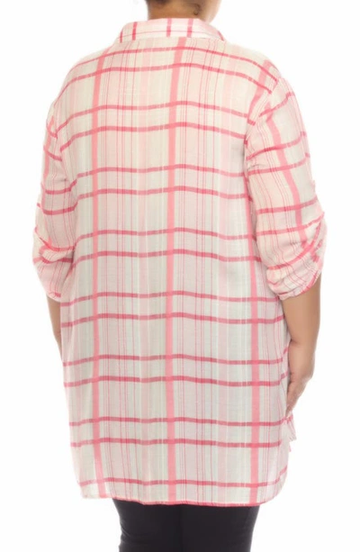 Shop Boho Me Check Print Shirtdress In Pink Check