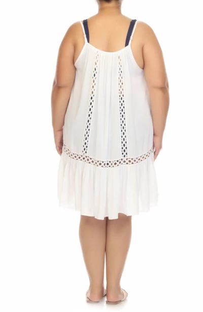 Shop Boho Me Crochet Inset Cover-up Dress In White
