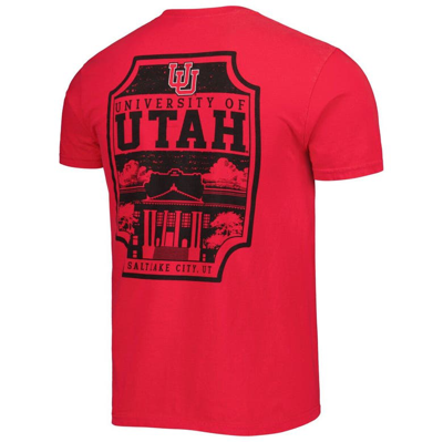 Shop Image One Red Utah Utes Logo Campus Icon T-shirt
