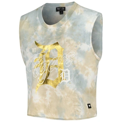 Shop The Wild Collective White Detroit Tigers Washed Muscle Tank Top