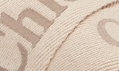Chloé Beige Linen Woody Slippers In Blushy Beige