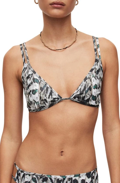Shop Allsaints Heidi Ines Triangle Bikini Top In White Mono