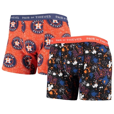 Shop Pair Of Thieves Black/orange Houston Astros Super Fit 2-pack Boxer Briefs Set