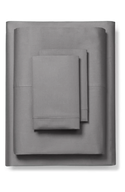 Boll & Branch Percale Hemmed Sheet Set, Queen In Pewter