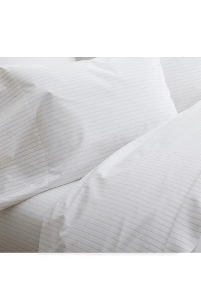 Shop Boll & Branch Percale Hemmed Sheet Set In White-pewter
