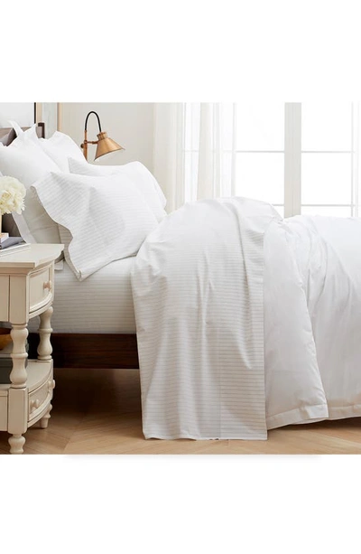 Shop Boll & Branch Percale Hemmed Sheet Set In White-pewter