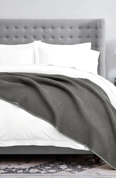 Boll & Branch Waffle Organic Cotton Blanket In Stone