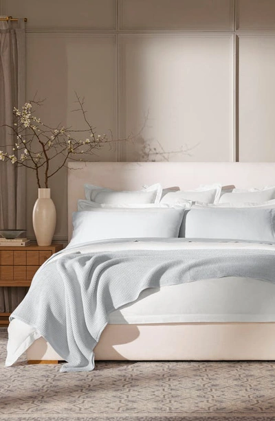 Boll & Branch Waffle Organic Cotton Blanket In Sky