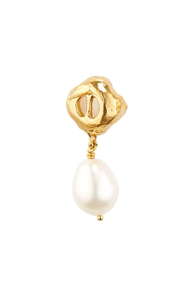 Shop Alighieri The Moonlight Capture Moonstone & Pearl Drop Earrings In 24 Gold