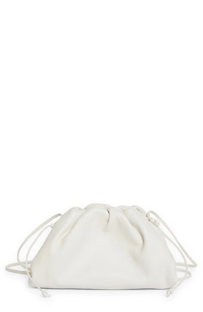 Shop Bottega Veneta The Mini Pouch Calfskin Leather Crossbody Bag In White Gold