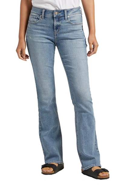 Shop Silver Jeans Co. Elyse Mid Rise Slim Bootcut Jeans In Indigo