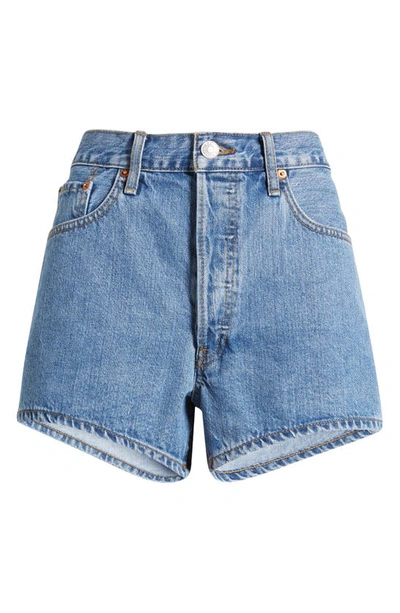 Shop Re/done '90s Low Slung Denim Shorts In Stoney River