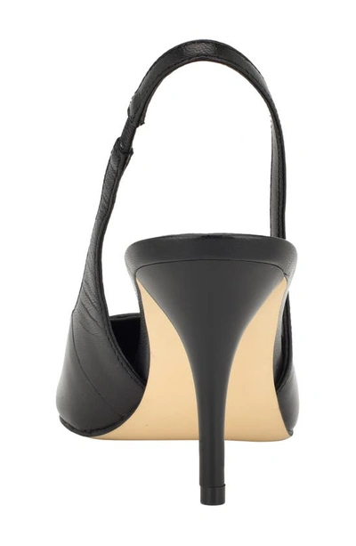 Calvin Klein Dainty 2 Womens Leather Kitten Slingback Heels In Black Leather