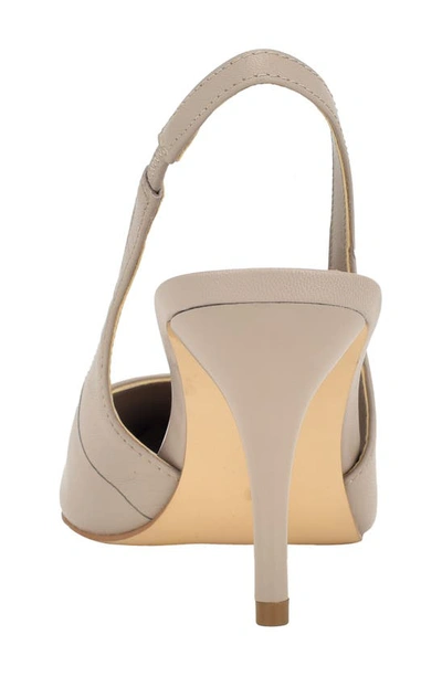 Shop Calvin Klein Cinola Slingback Pointed Toe Pump In Taupe Leather