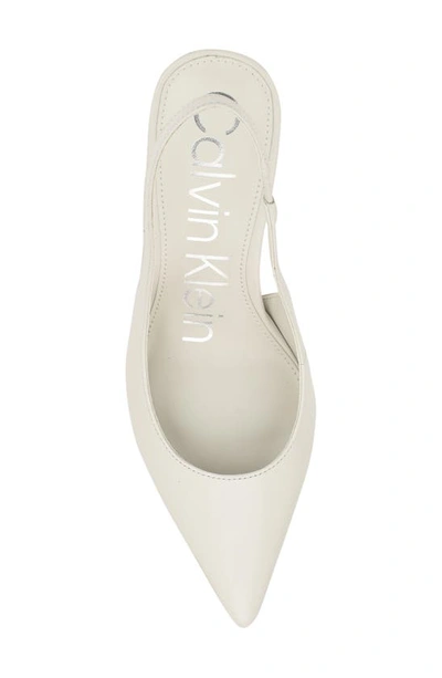 Shop Calvin Klein Cinola Slingback Pointed Toe Pump In Ivory Leather