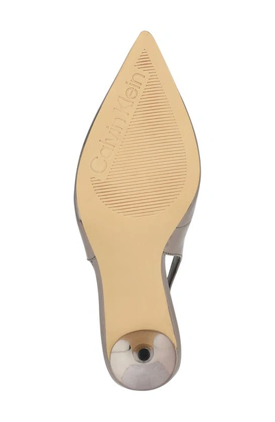 Calvin Klein Cinola Slingback Pointed Toe Pump In Pewter