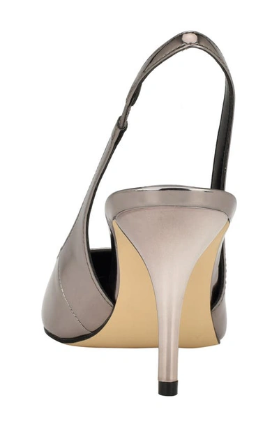 Shop Calvin Klein Cinola Slingback Pointed Toe Pump In Pewter
