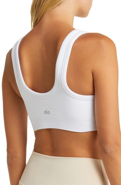 Shop Alo Yoga Seamless Super Lite Bra In White