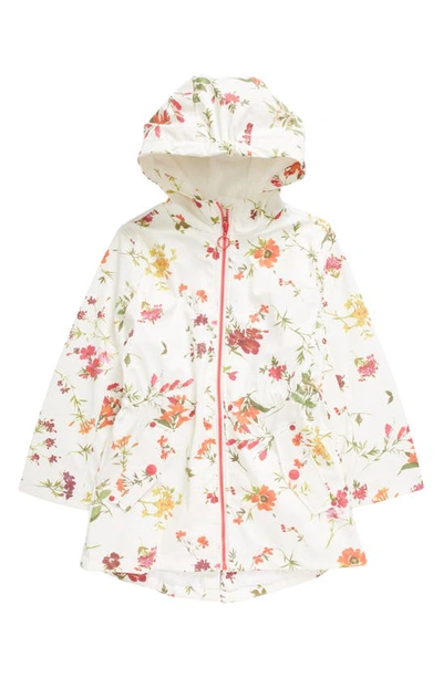 Shop Urban Republic Kids' Hooded Raincoat In White Floral