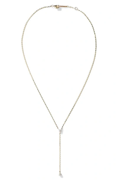 Lana Double Diamond Y-necklace In Yellow Gold