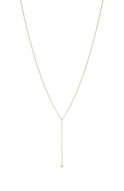 Lana Double Diamond Y-necklace In Yellow Gold