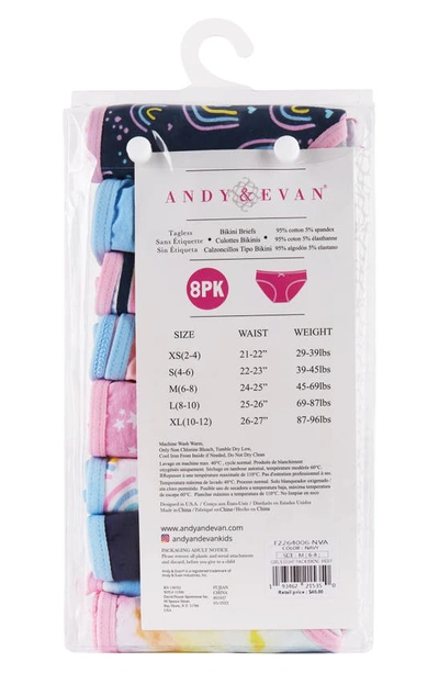 Andy & Evan Little Girl's & Girl's 8-piece Multicolored Bikini Underwear Set In Nva