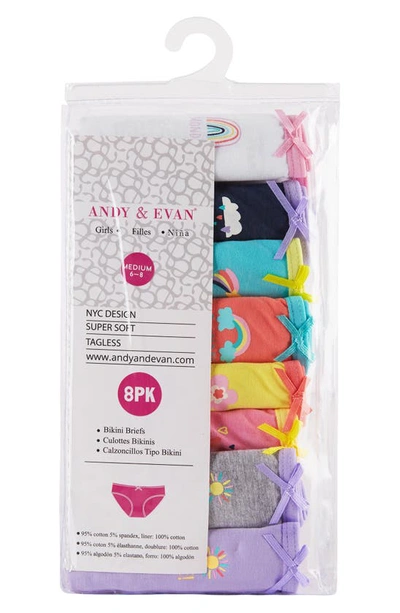 Andy & Evan Little Girl's & Girl's 8-piece Multicolored Bikini Underwear Set In Wha
