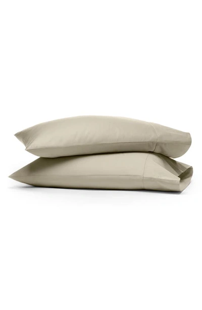 Shop Boll & Branch Set Of 2 Signature Hemmed Pillowcases In Oak