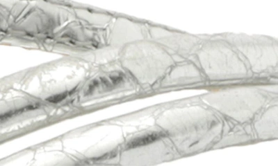 Shop Alexandre Birman Eve Snake Embossed Slide Sandal In Silver