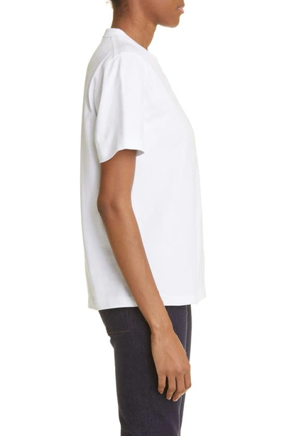 Shop Burberry Tonal Terry Cloth Ekd Appliqué T-shirt In White