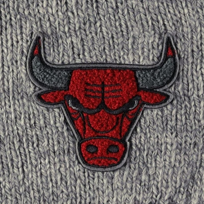 Shop Lusso Gray Chicago Bulls Scarletts Lantern Sleeve Tri-blend V-neck Pullover Sweater