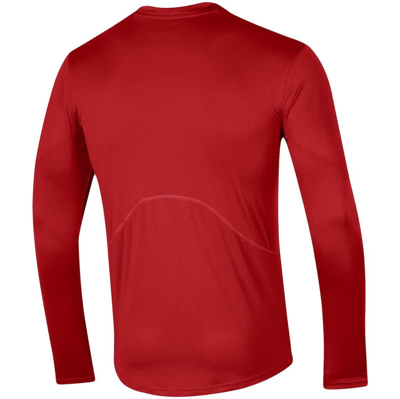 Shop Under Armour Red Wisconsin Badgers 2021 Sideline Training Performance Long Sleeve T-shirt