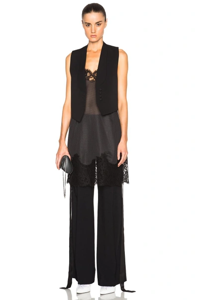 Shop Givenchy Trousers With Detached Satin Band In Black.