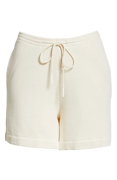 Shop Vince Essential Pull-on Cotton Sweat Shorts In Pampas