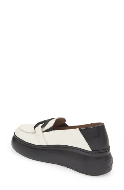 Shop Wonders Platform Loafer In Wild Milk/ Wild Black