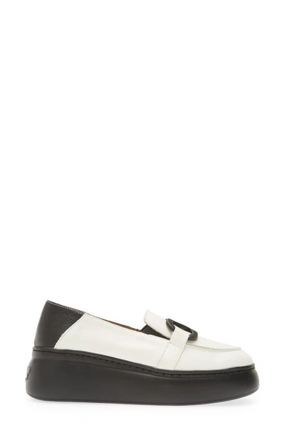 Shop Wonders Platform Loafer In Wild Milk/ Wild Black